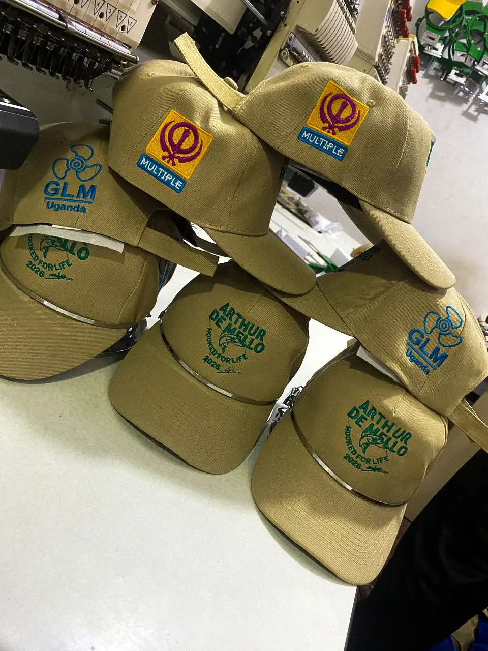 Selection of embroidered branded caps